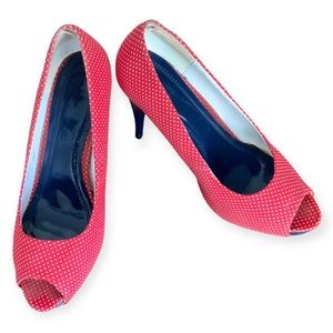 Never 2 Hot Red Polka Dot High Heel Shoes Size EU 39 / US 8.5